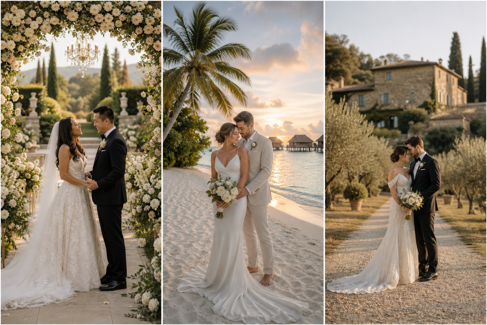 How to Build a Wedding Moodboard with AI Photos? wedding inspiration image with a clear couple subject