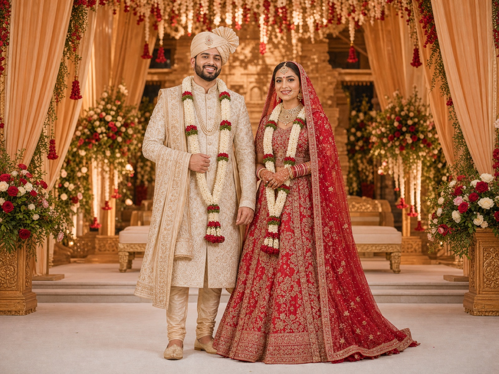 Cultural album portrait with visible wedding couple for FondPix