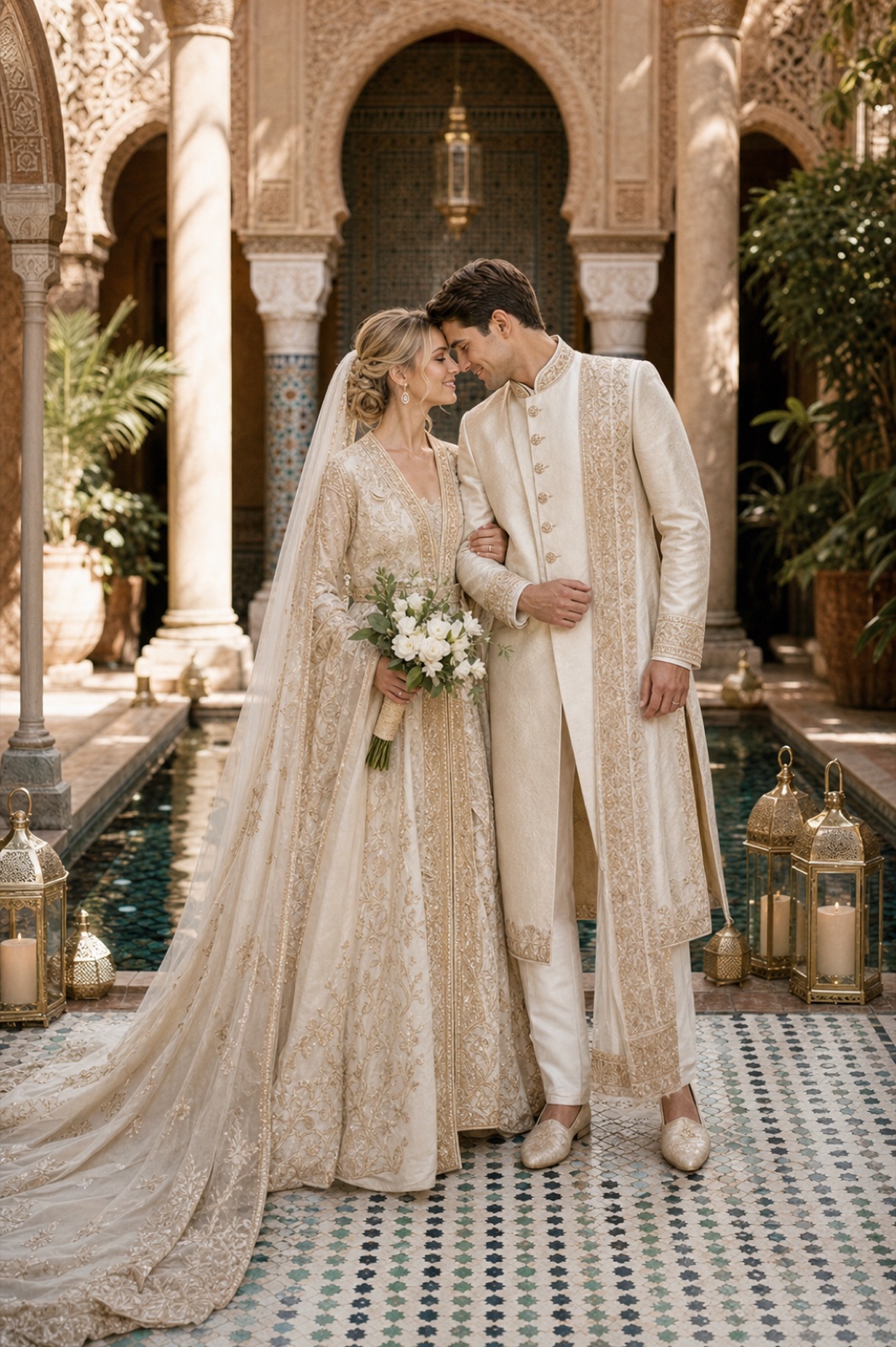 How to Create Respectful Cultural Wedding Portraits with AI? wedding inspiration image with a clear couple subject