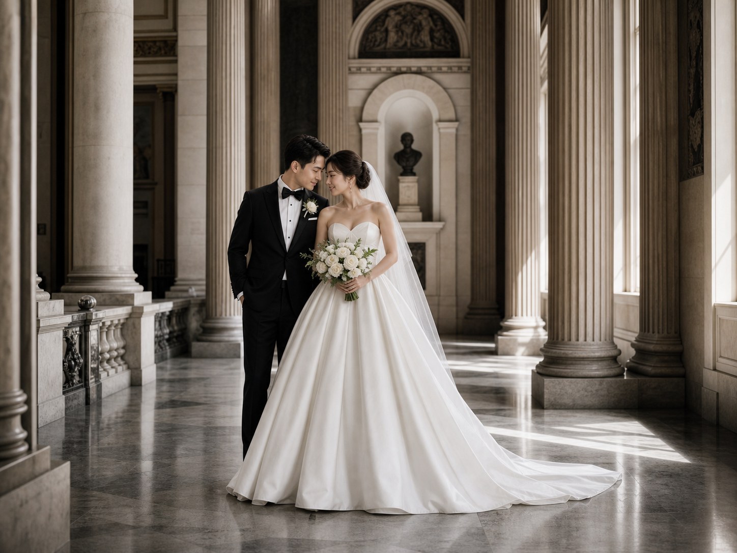 AI Black and White Wedding Photo Generator: Create Useful Wedding Visuals wedding inspiration image with a clear couple subject