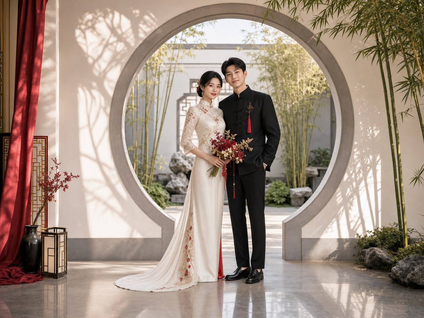 AI Chinese Wedding Photo Generator wedding inspiration image with a clear couple subject