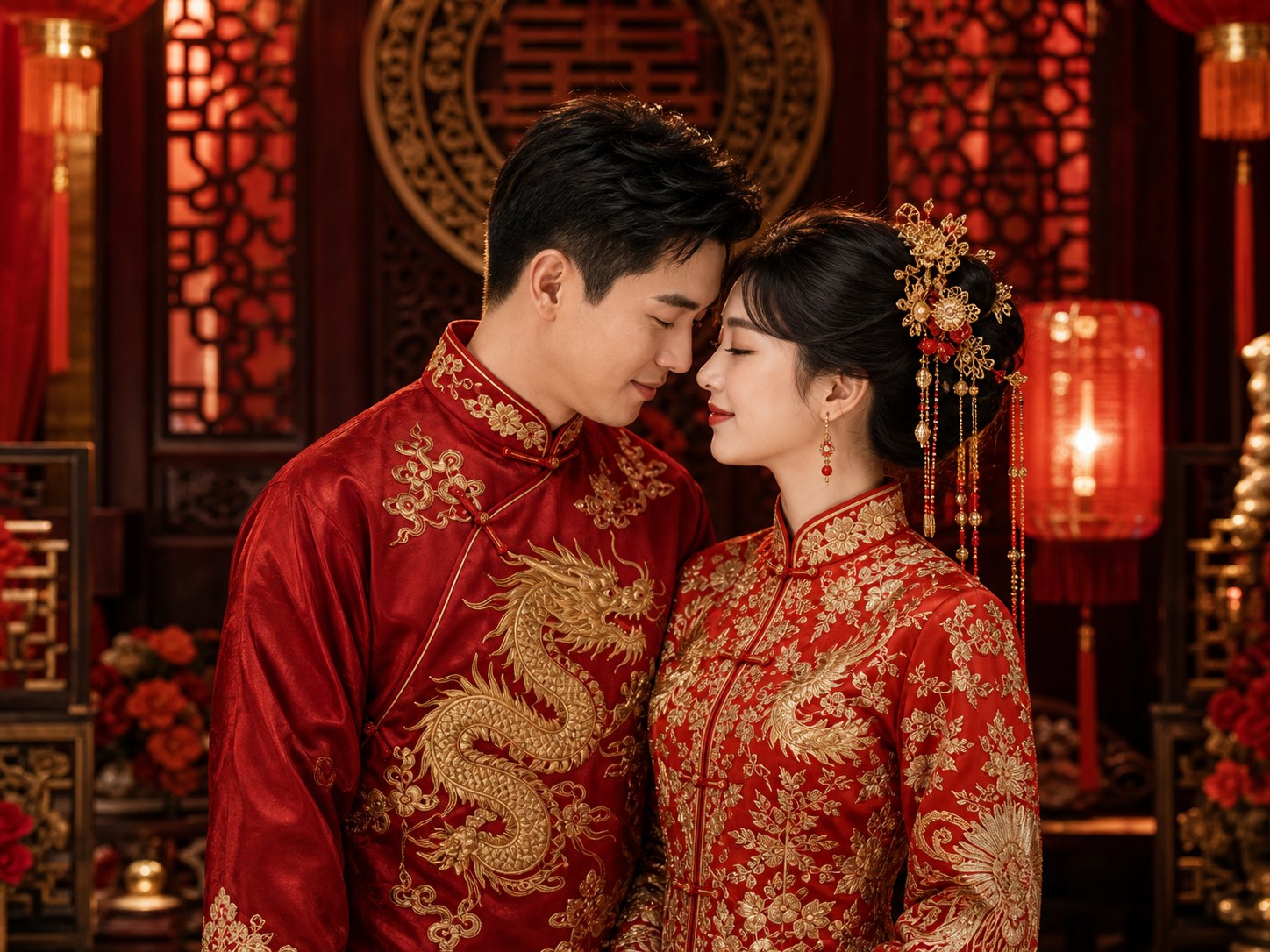 Cross-cultural Chinese fusion wedding portrait