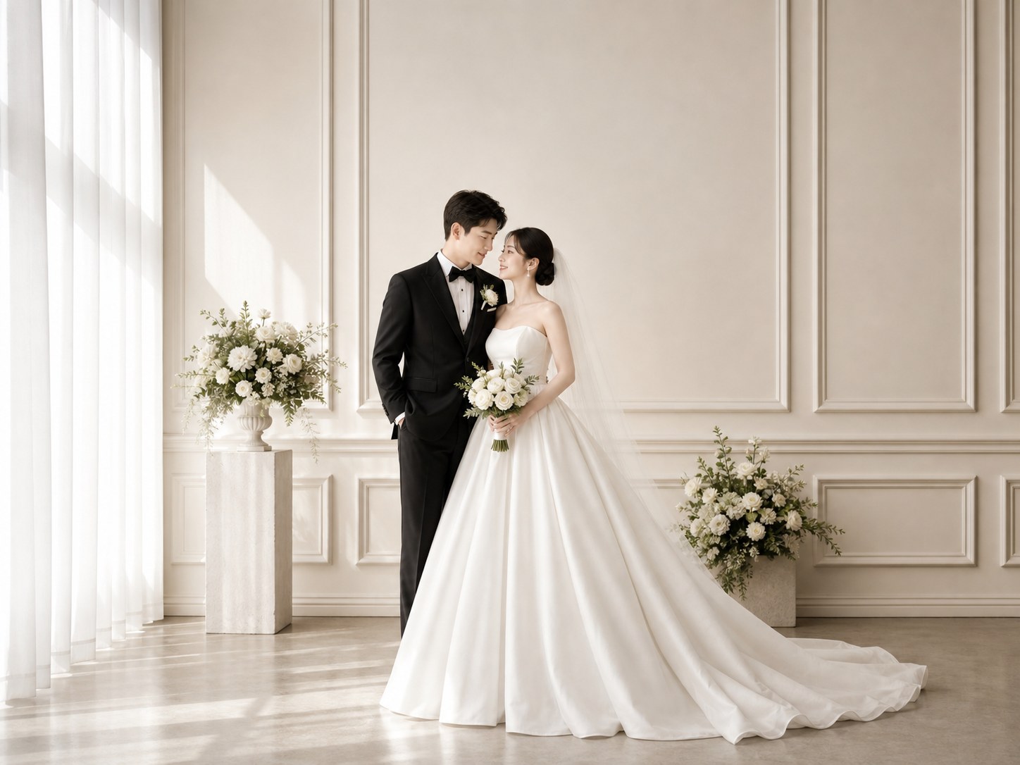 Can Selfies Be Used for AI Wedding Photos? wedding inspiration image with a clear couple subject