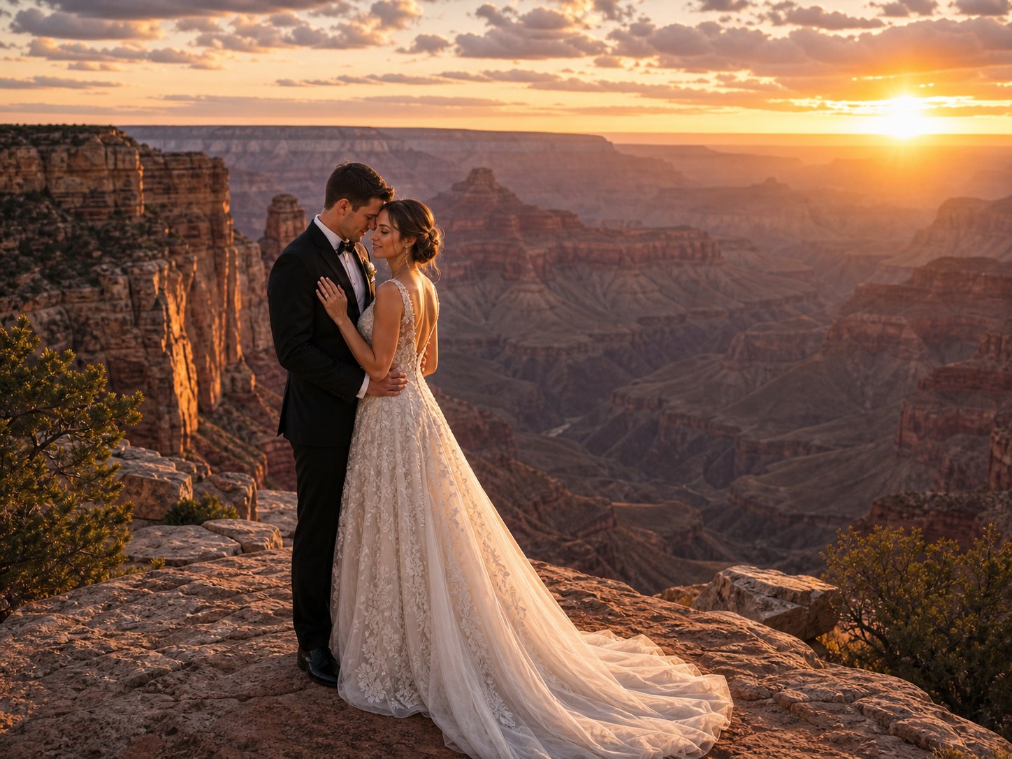 Destination preview portrait with visible wedding couple for FondPix