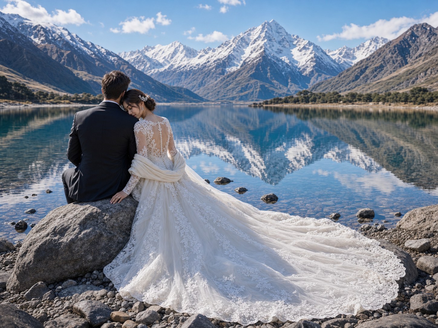 AI New Zealand Wedding Photo Generator: Create Useful Wedding Visuals wedding inspiration image with a clear couple subject