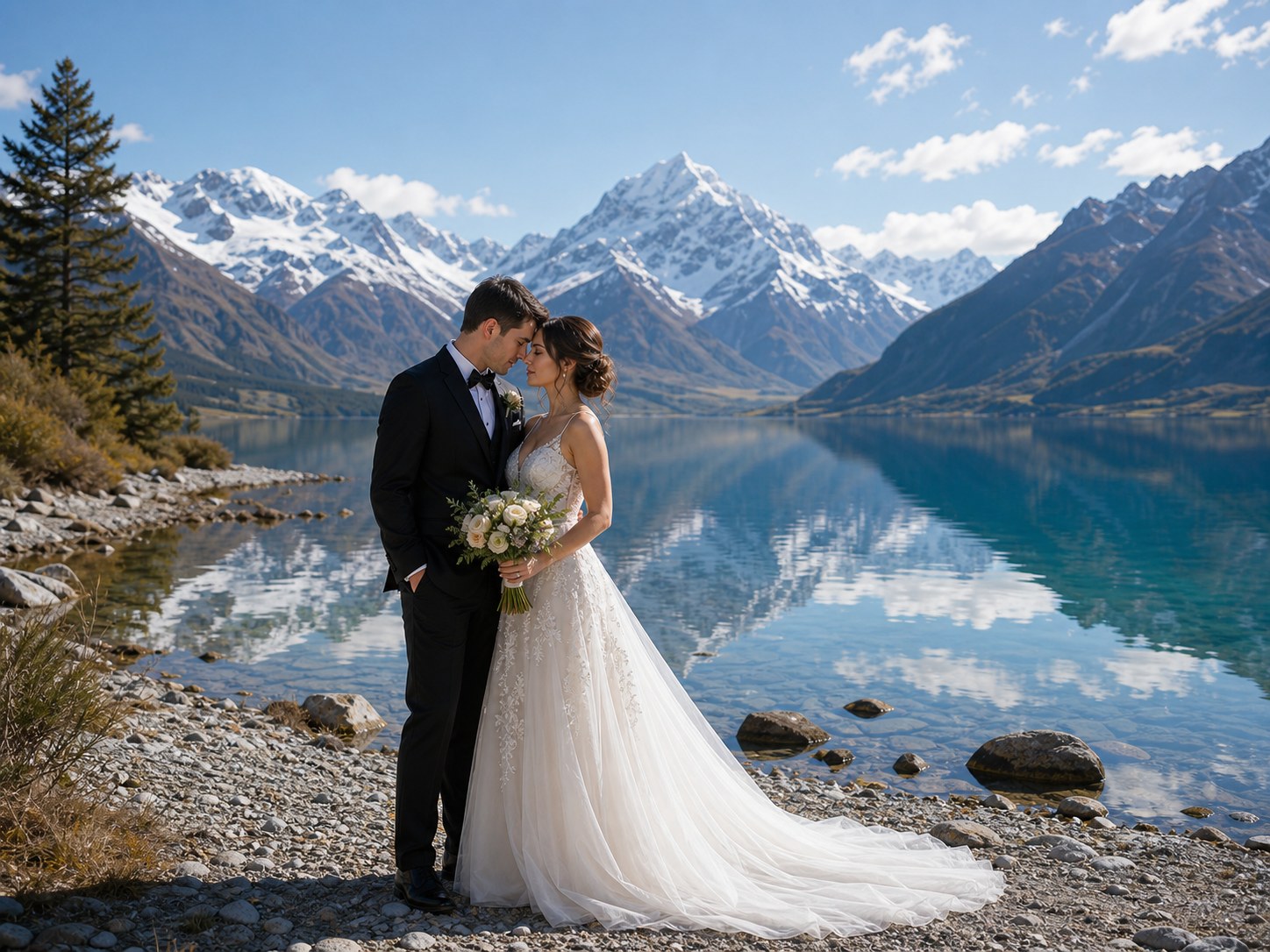 Style comparison board with visible wedding couple for FondPix