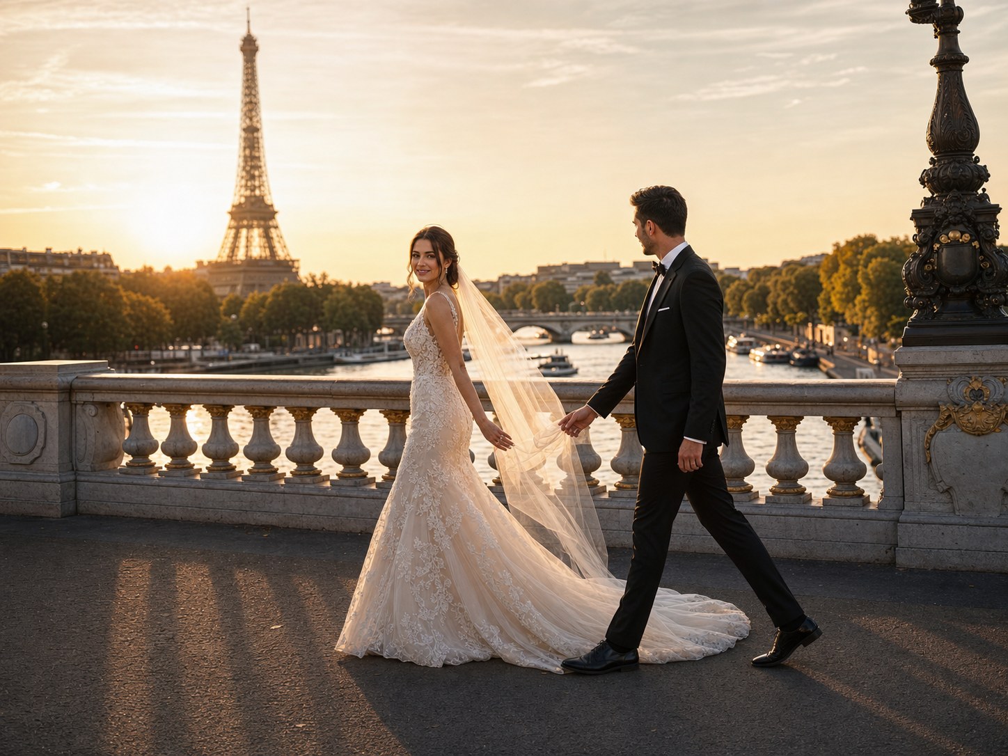 AI Paris Wedding Photoshoot Generator: Create Useful Wedding Visuals wedding inspiration image with a clear couple subject