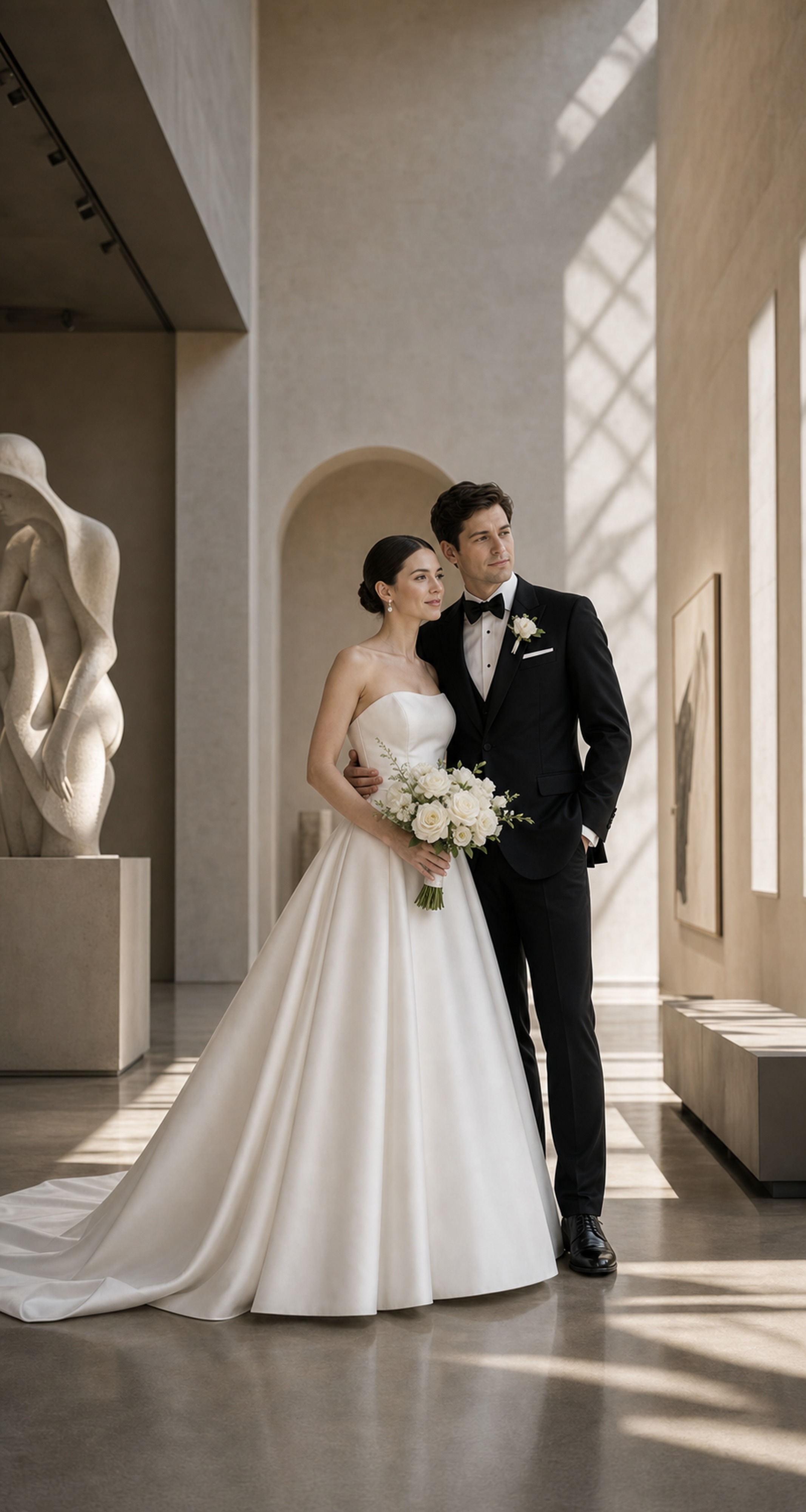 Text-friendly save-the-date image with visible wedding couple for FondPix
